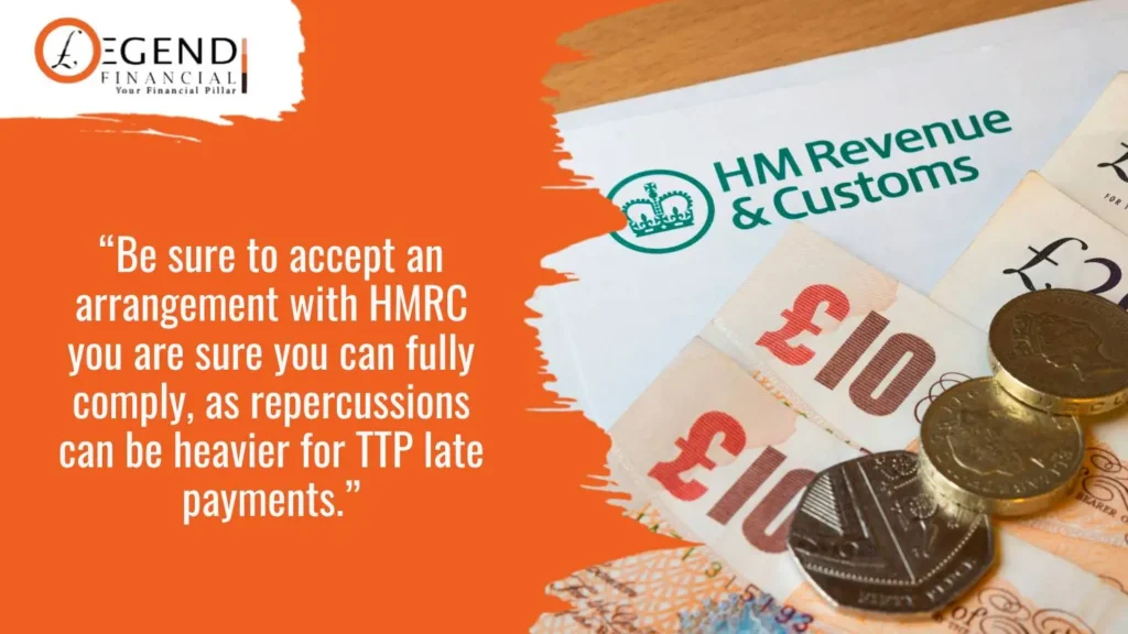 Graphic explaining that TTP applicants should only accept a corporation tax payment arrangement which they can fully comply with.